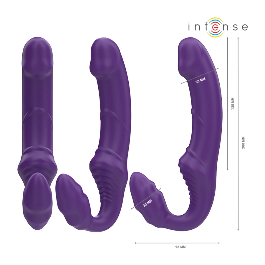 INTENSE - JILL DOUBLE VIBRATOR 20 CM PURPLE REMOTE CONTROL